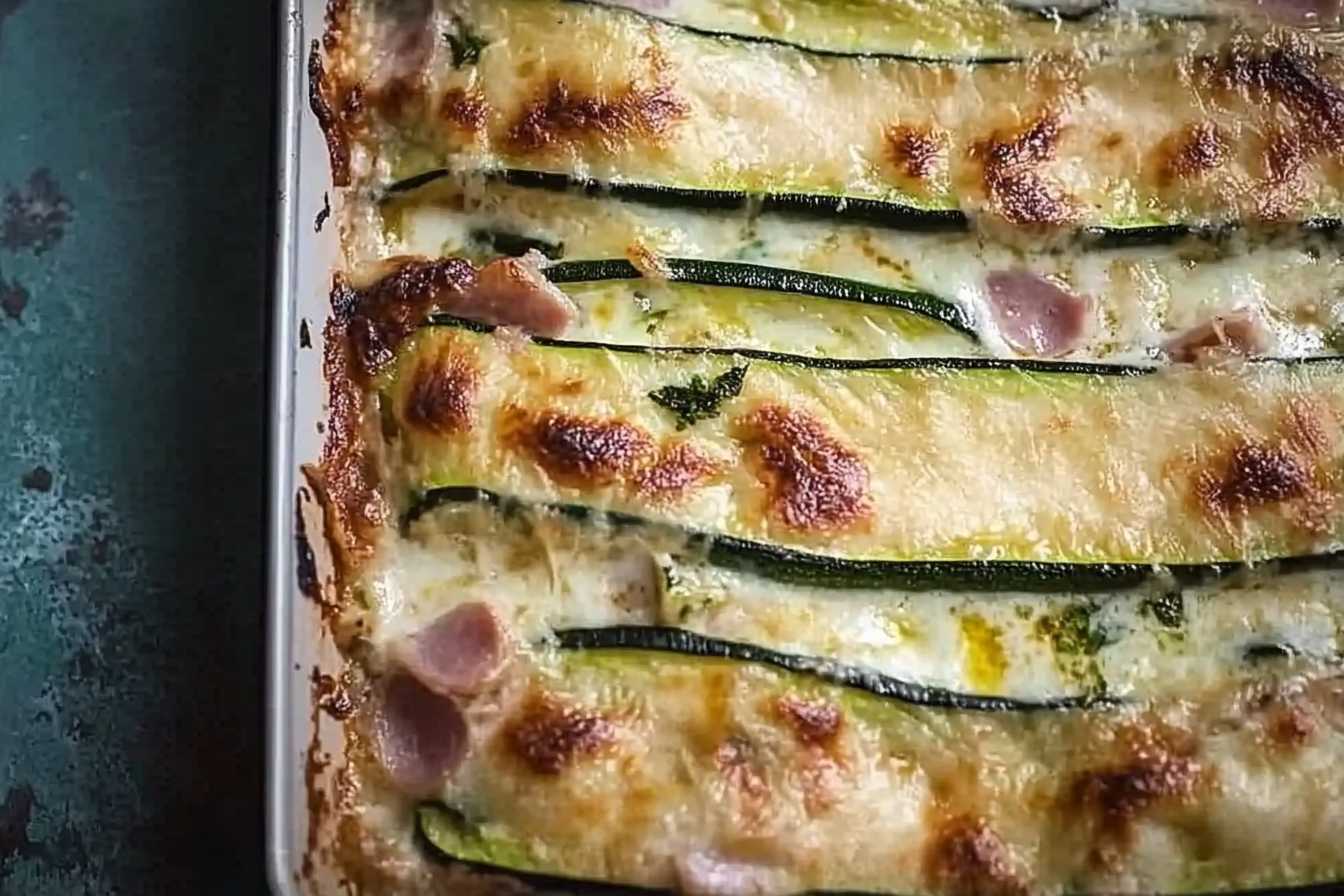Lasagne z cukinii z szynką