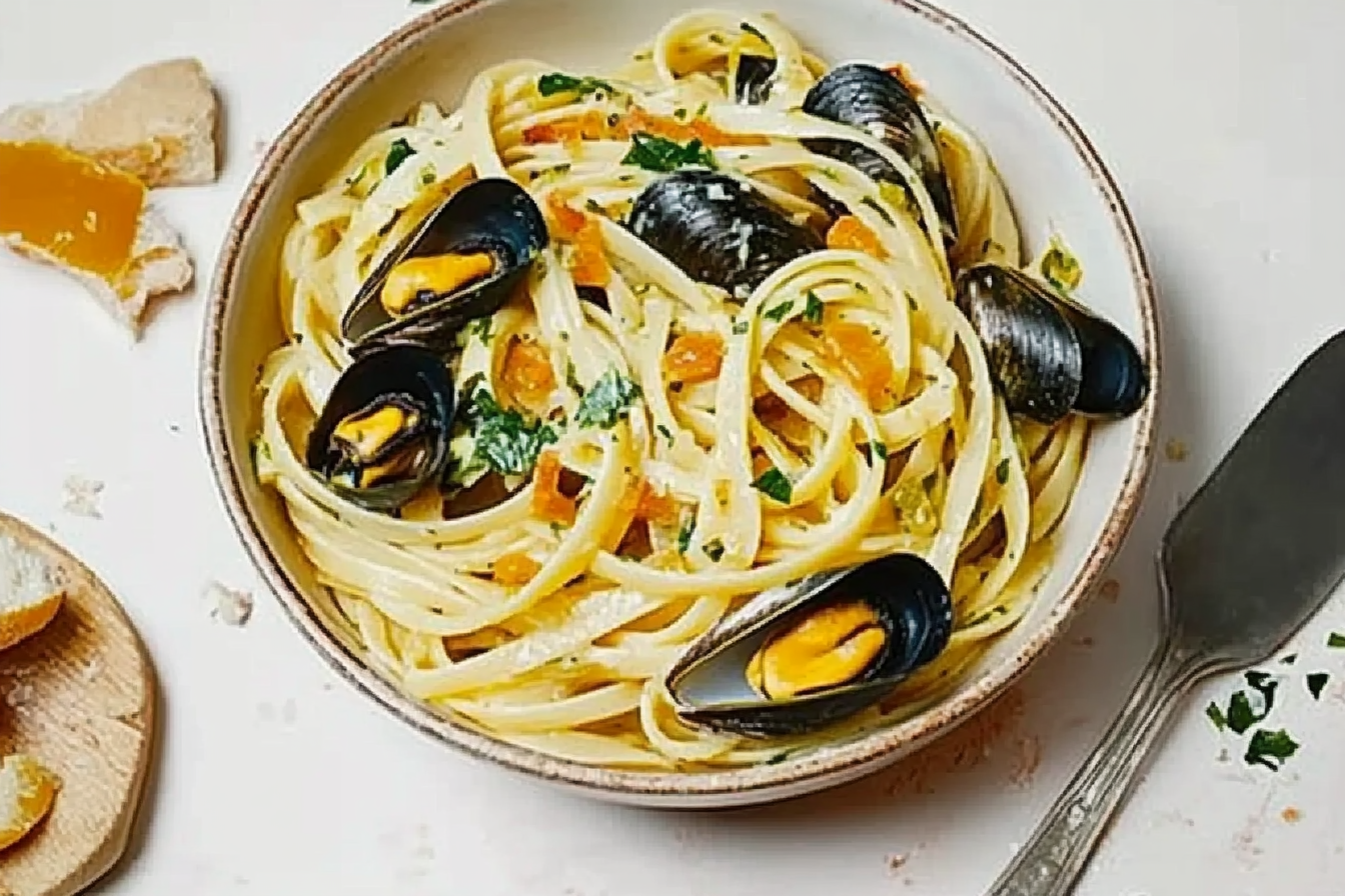 Linguine z małżami po włosku