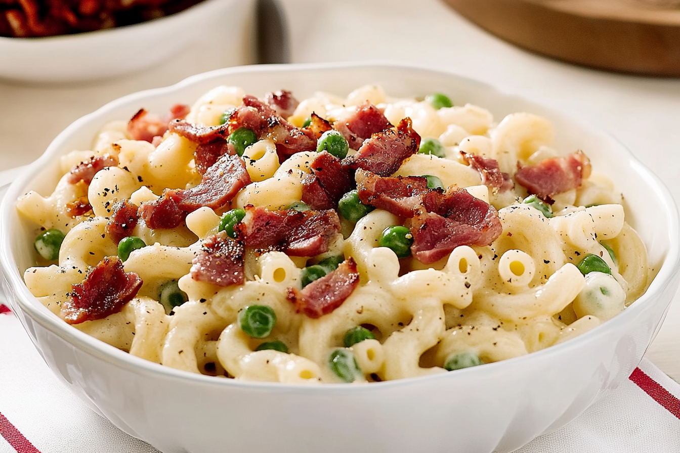 Makaron Alfredo ze smoked meat