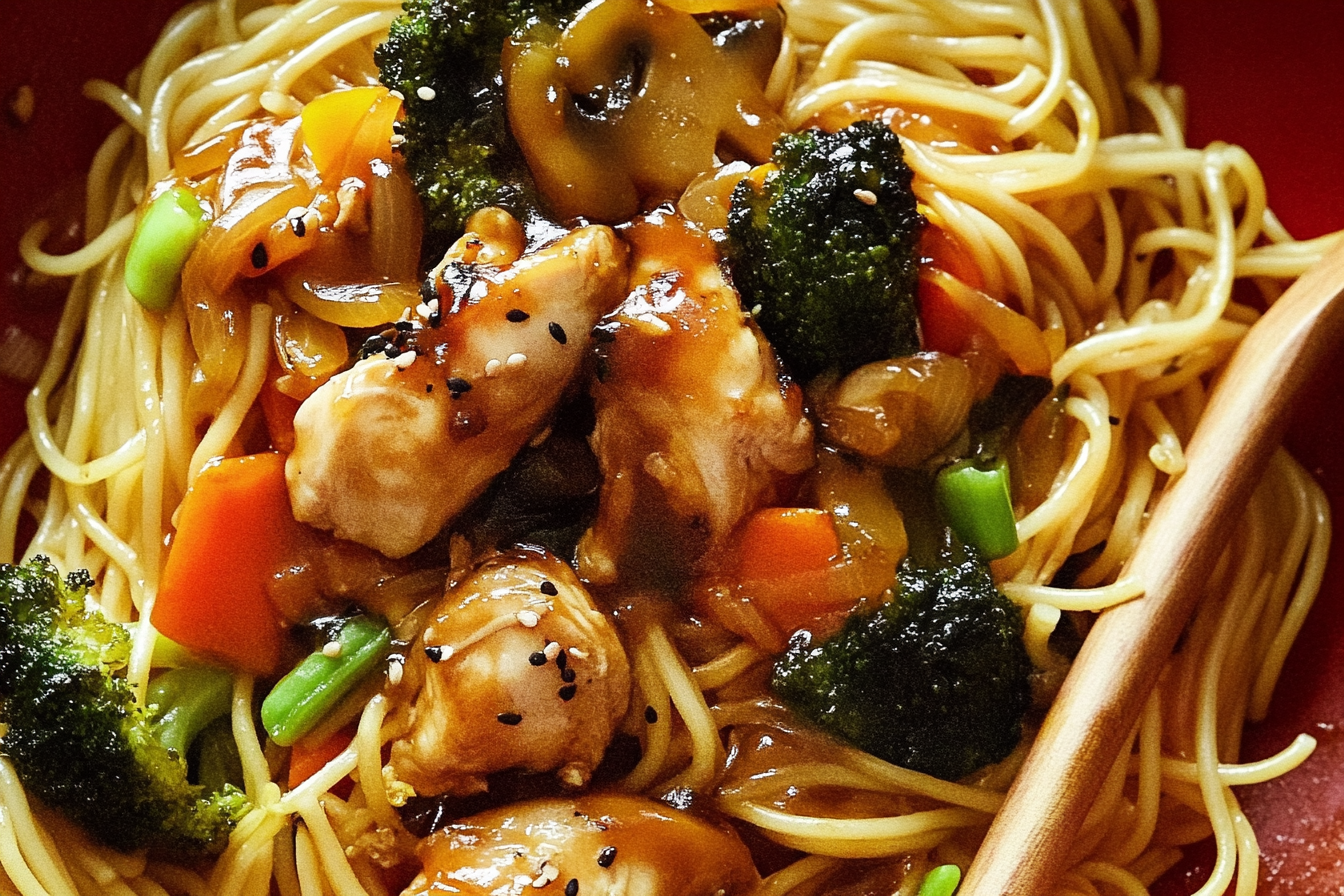 Makaron z warzywami stir-fry