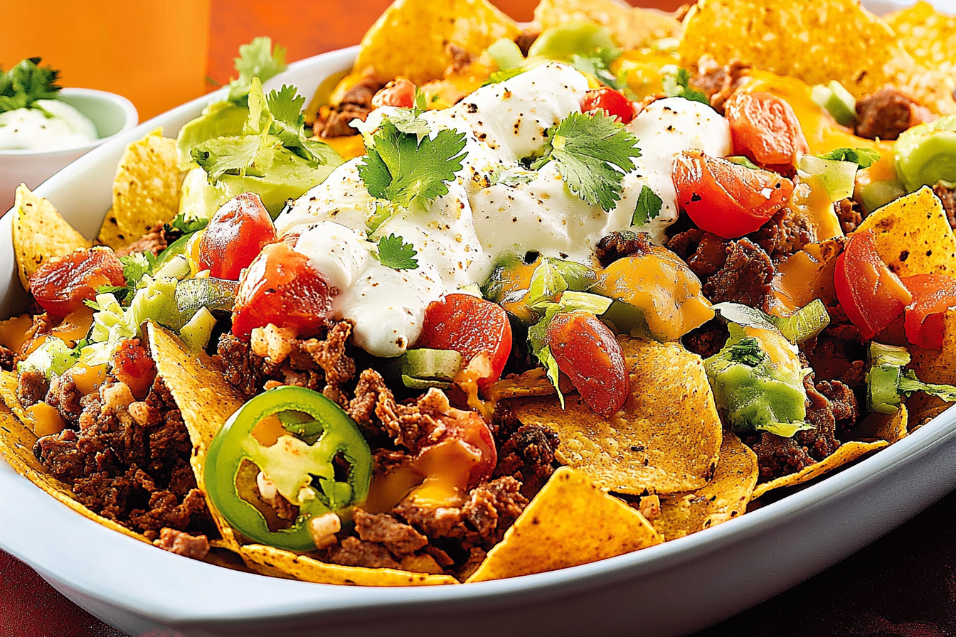 Nachos z wołowiną i warzywami