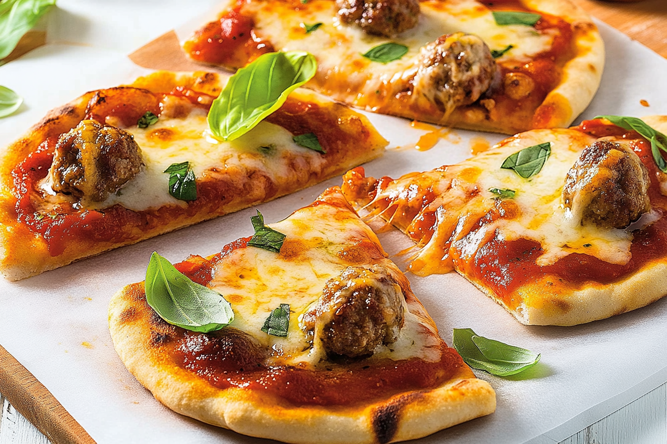 Pizze naan z klopsikami