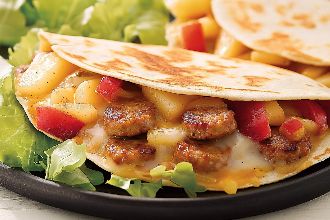 Quesadillas z kiełbasą i serem