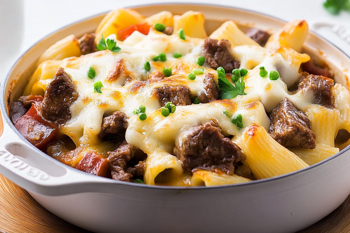 Rigatoni z wołowiną po poutine