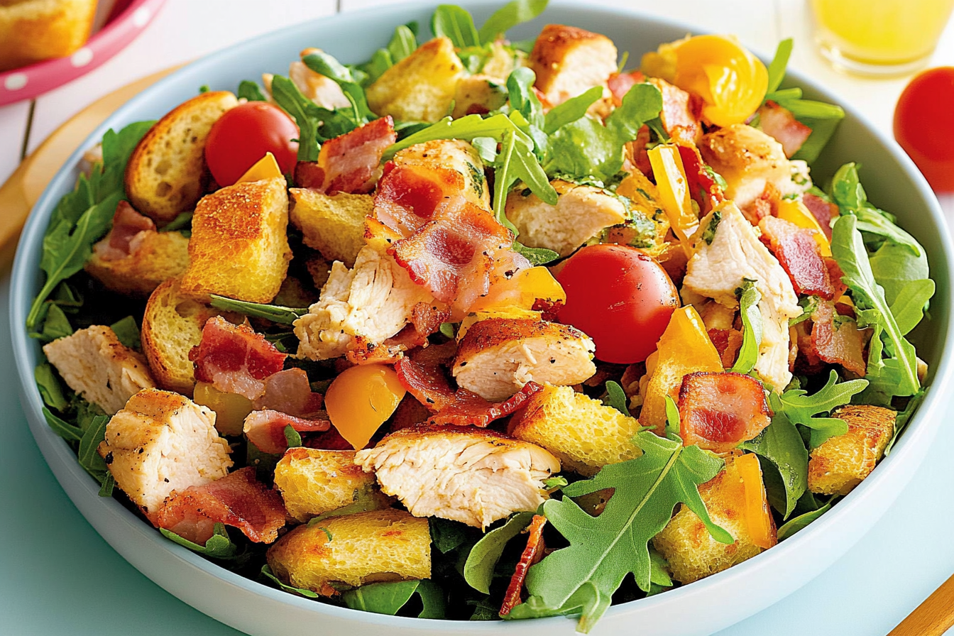 Sałatka Panzanella z kurczakiem