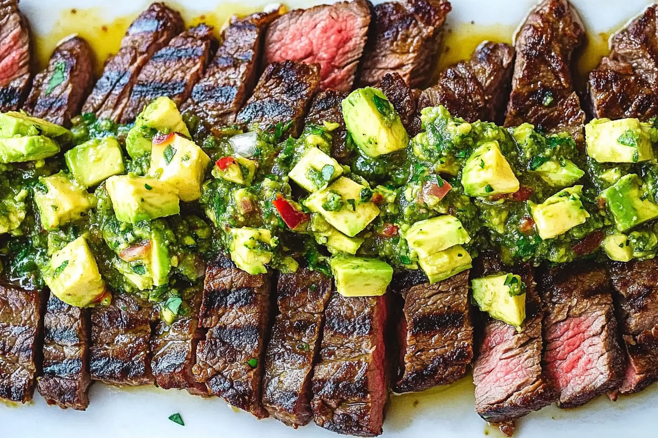 Stek z chimichurri i awokado