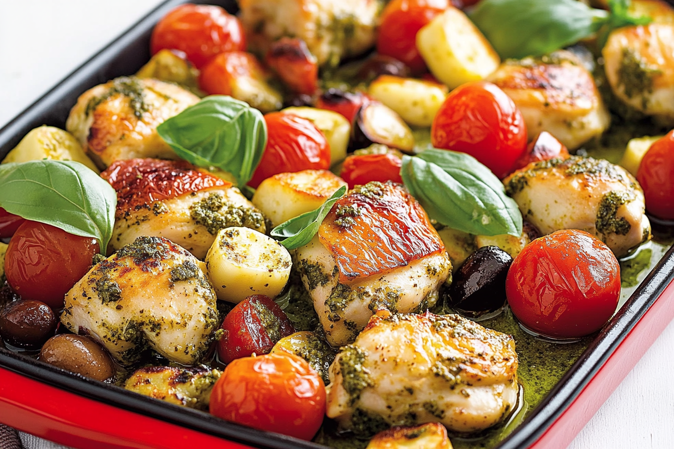 Udka z pesto, pomidorami i halloumi
