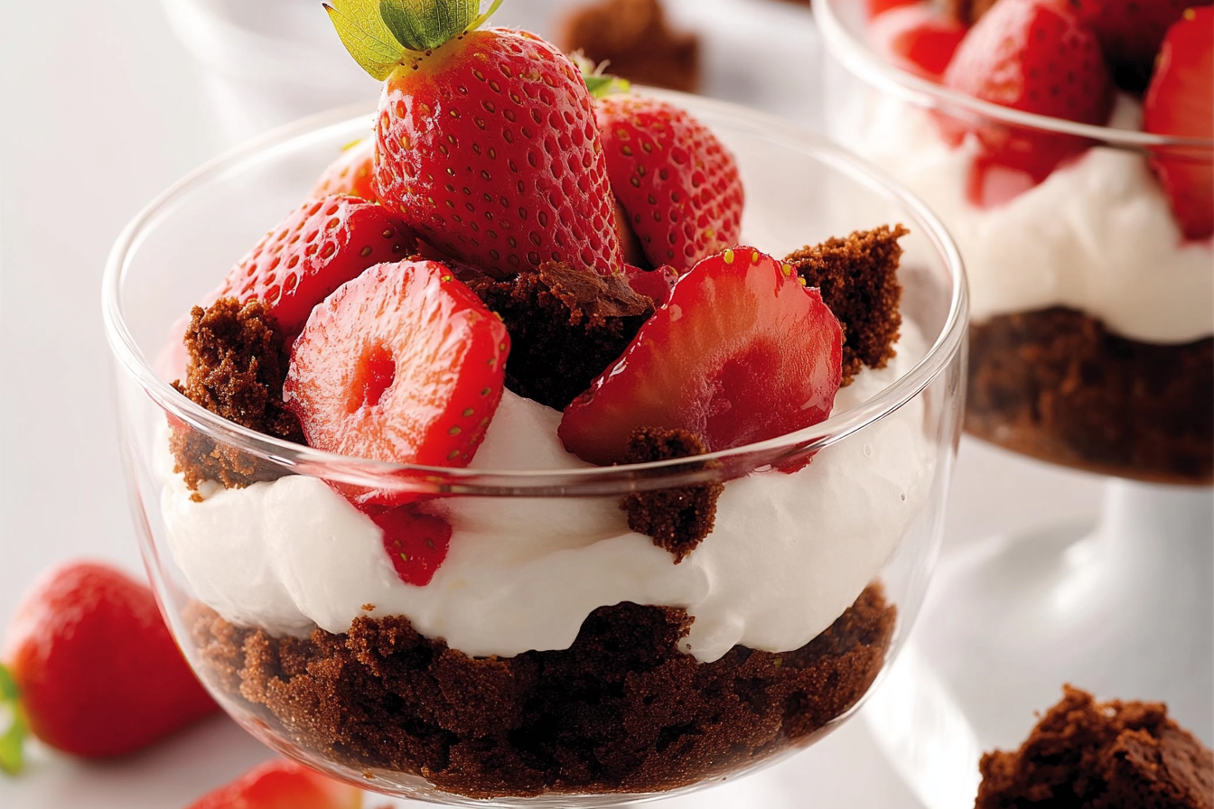 Bagatela z truskawkami i brownie