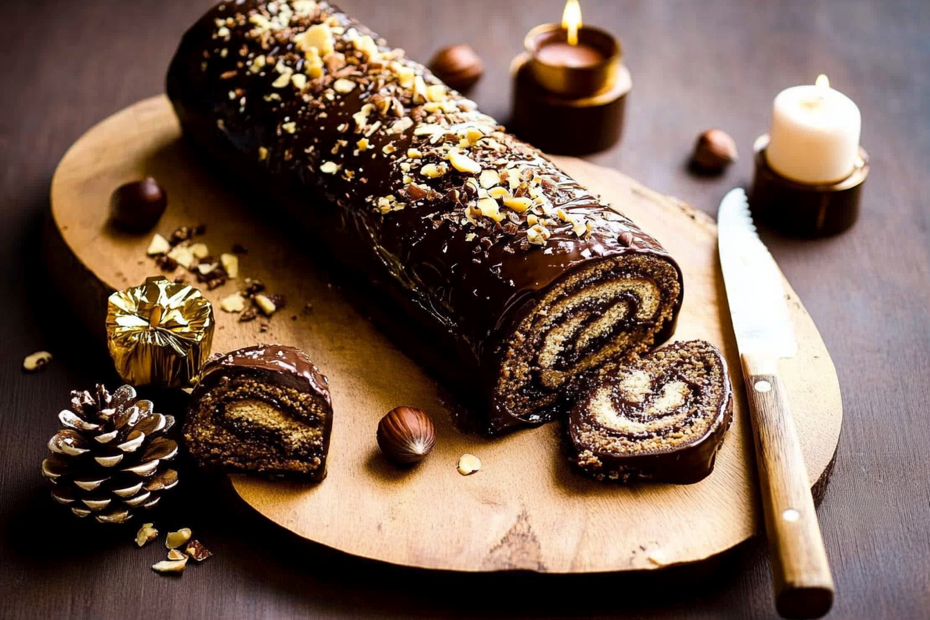 Bûche czekoladowa z hazelnutami