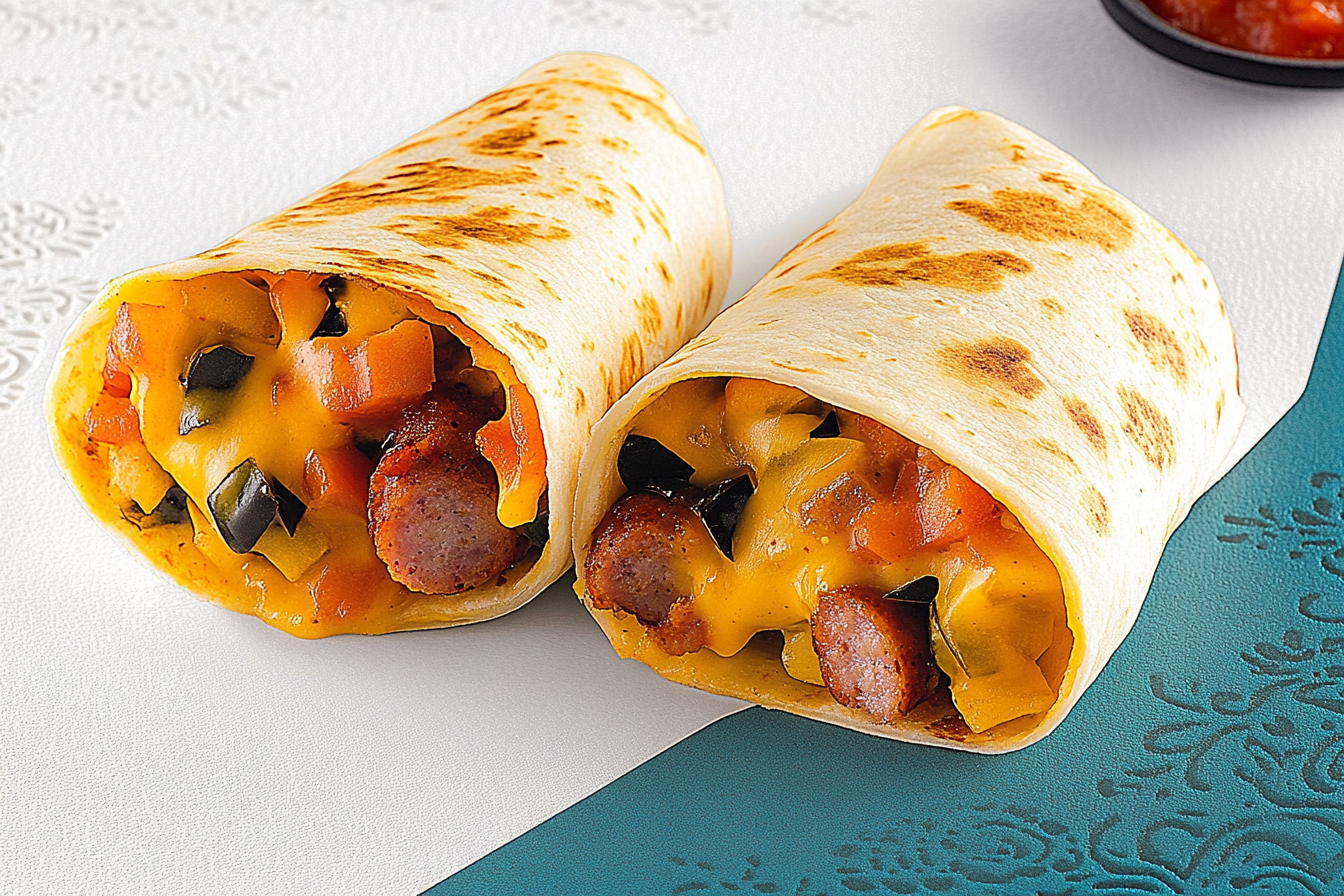 Burrito śniadaniowe z kiełbasą