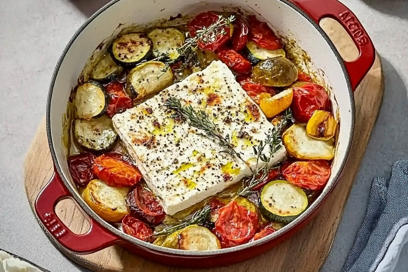 Feta pieczona z warzywami