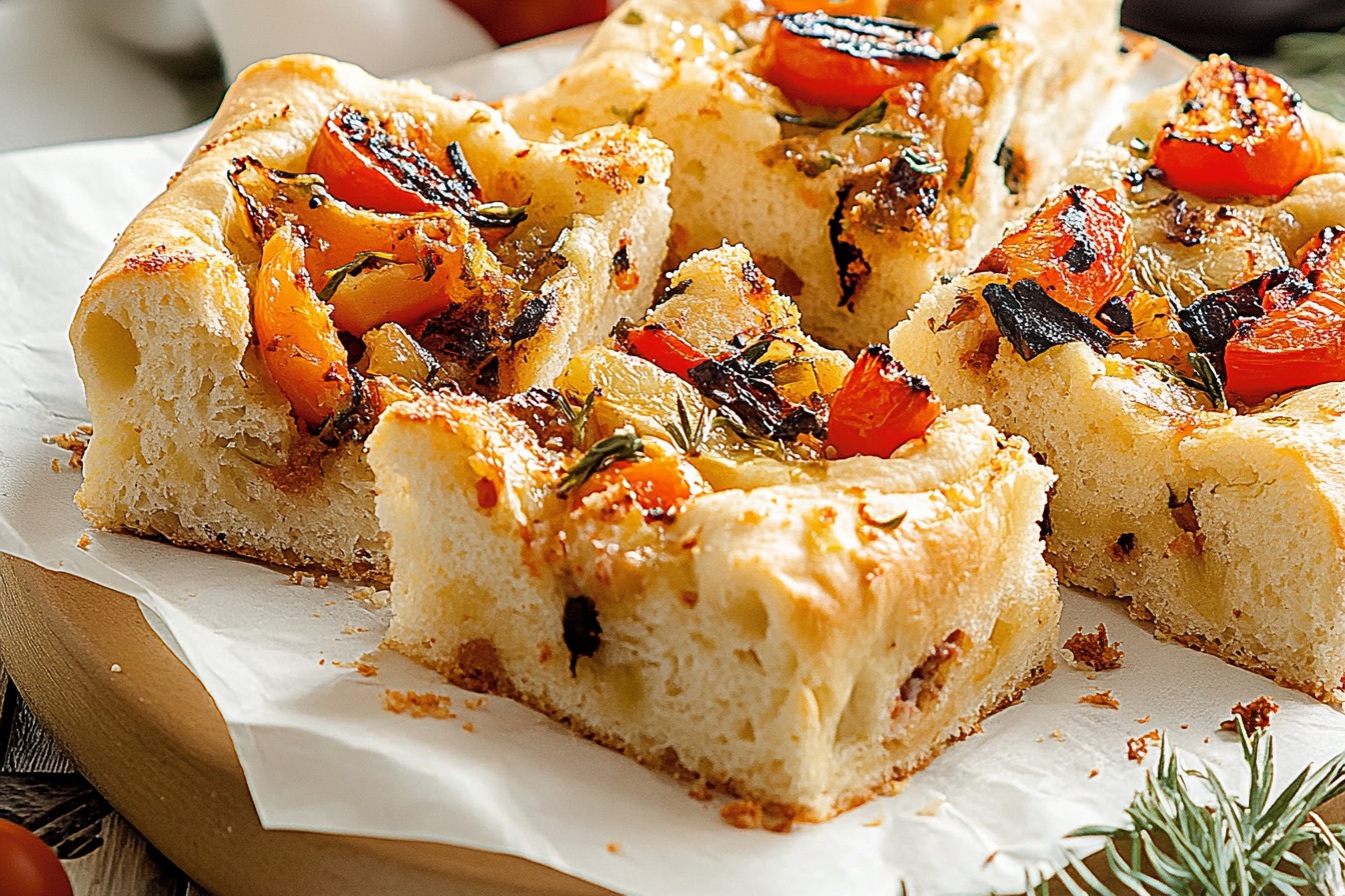 Focaccia z warzywami grillowanymi