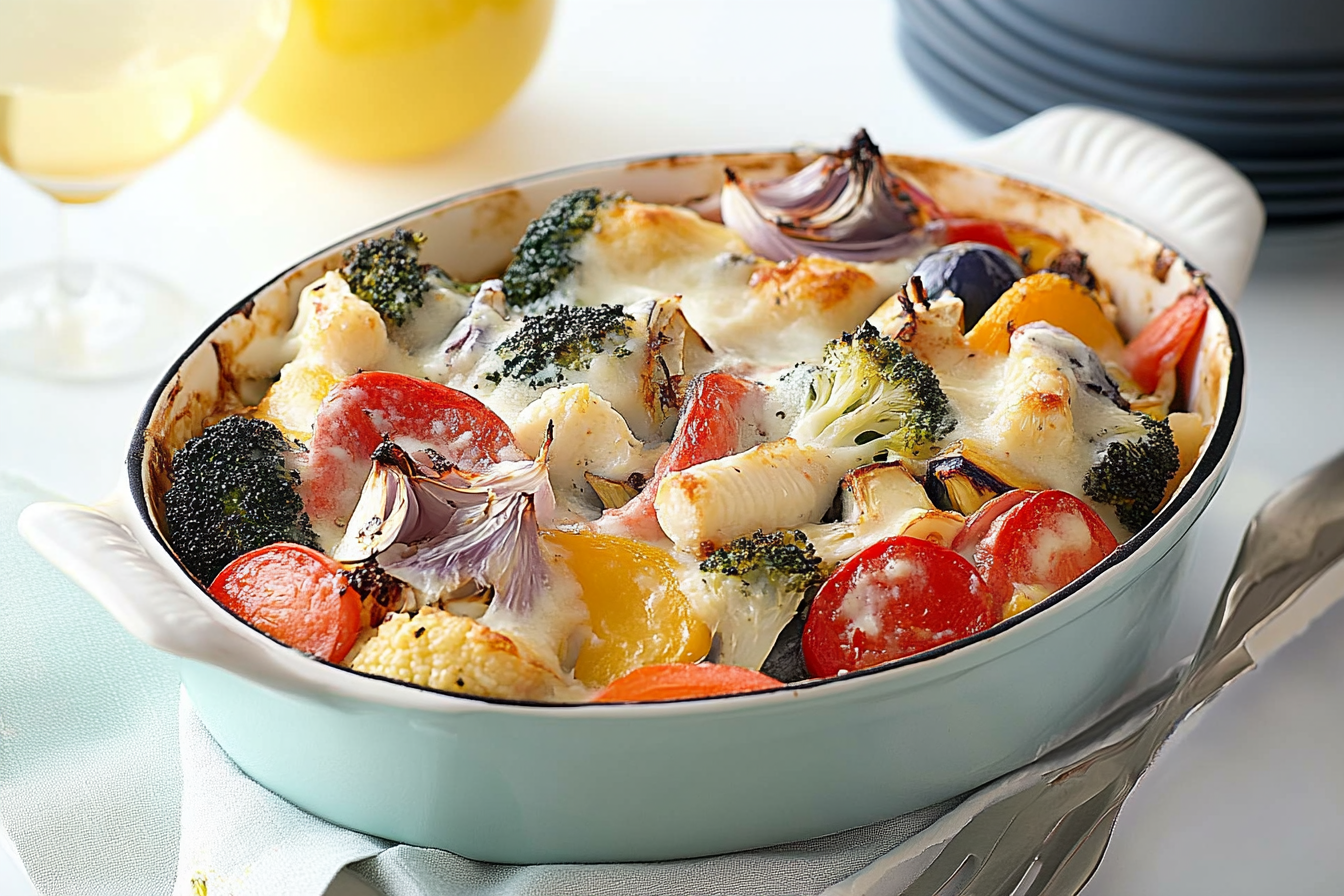 Gratin warzywny Alfredo z goberge
