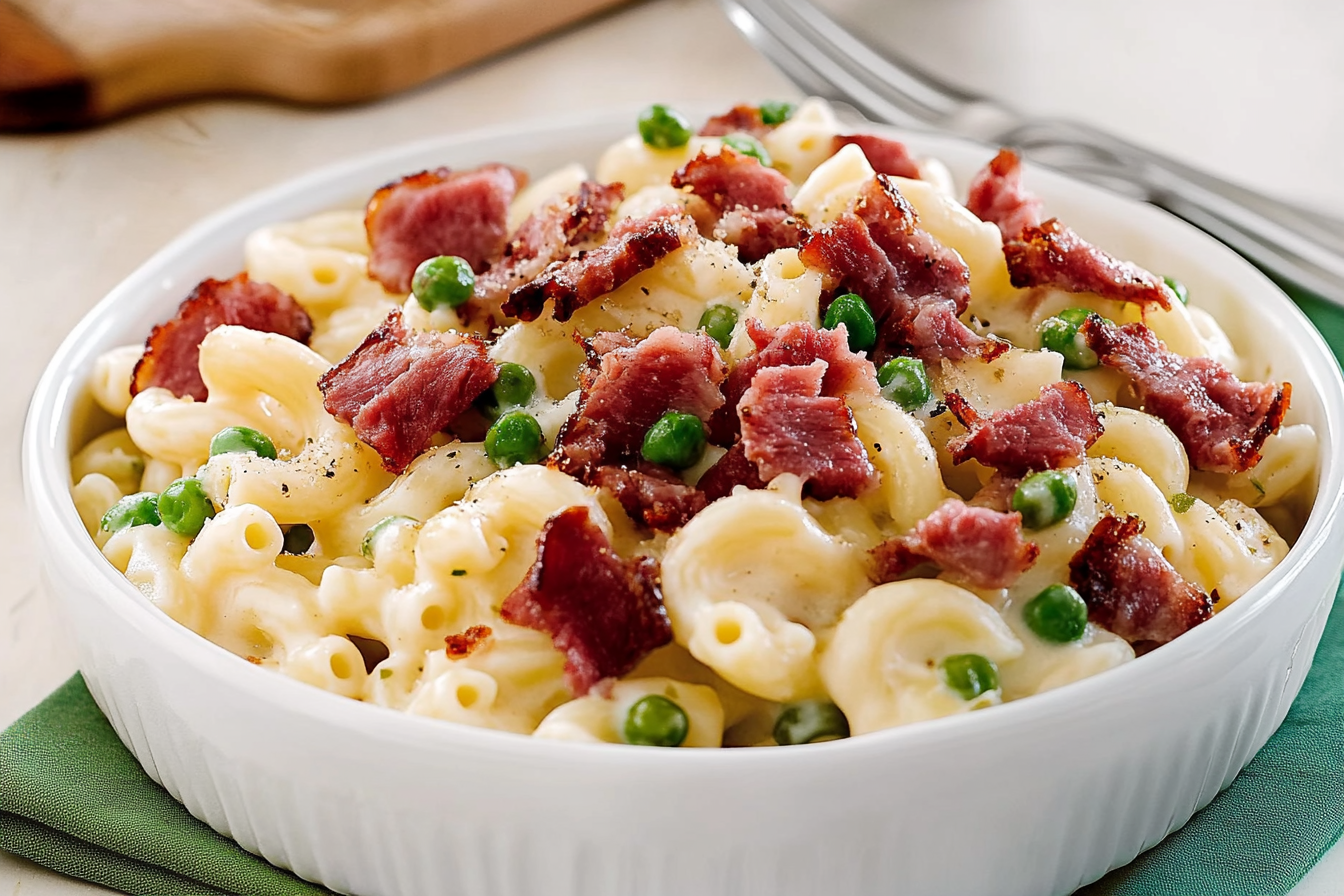 Makaron Alfredo ze smoked meat
