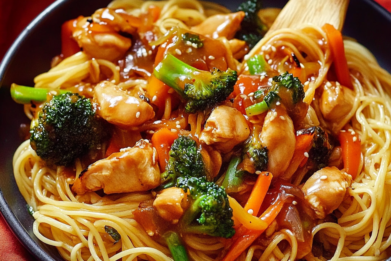 Makaron z warzywami stir-fry