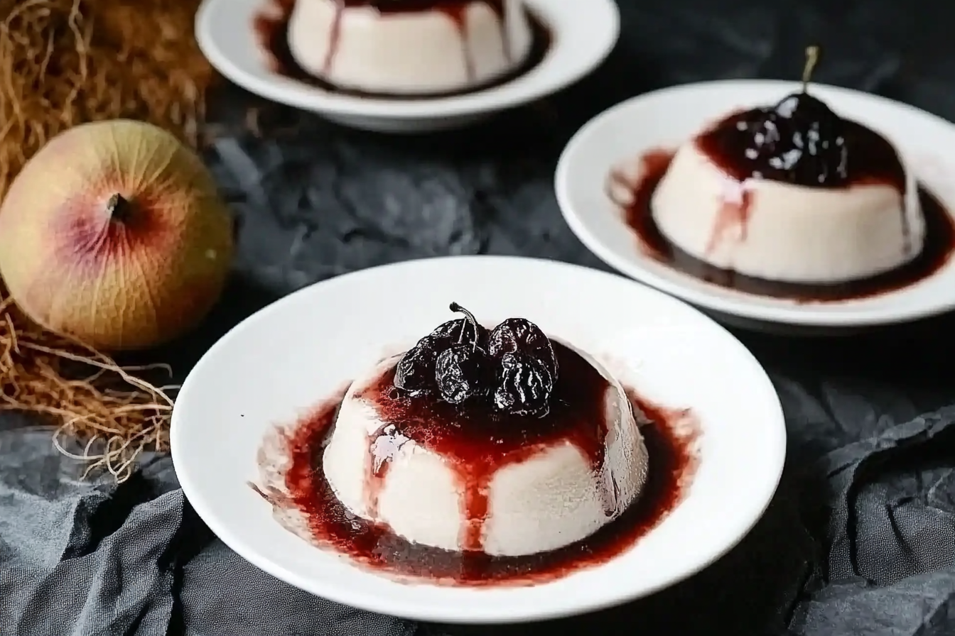 Panna cotta z suszonymi śliwkami