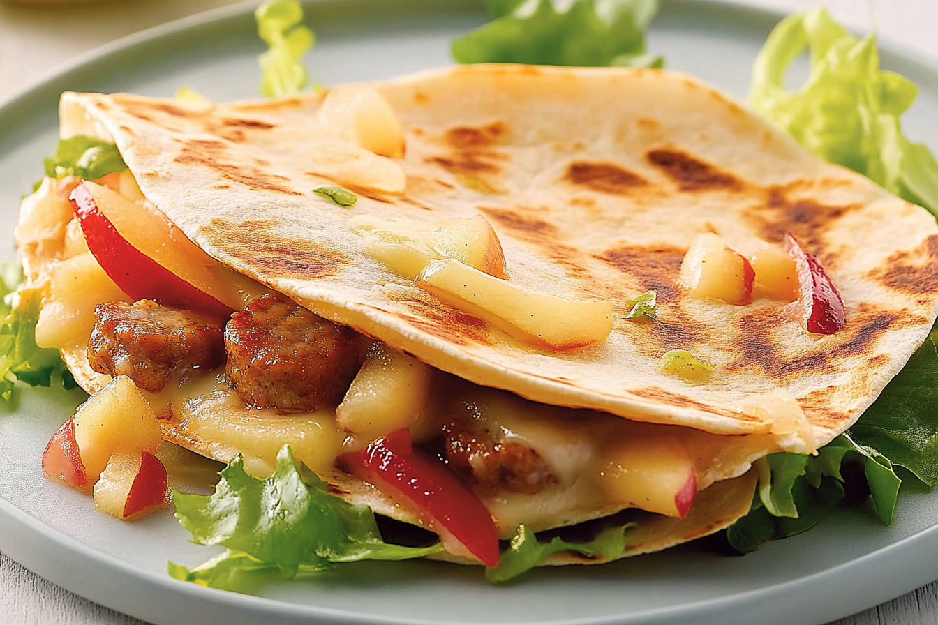 Quesadillas z kiełbasą i serem