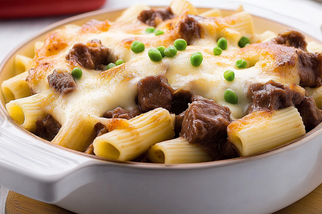 Rigatoni z wołowiną po poutine