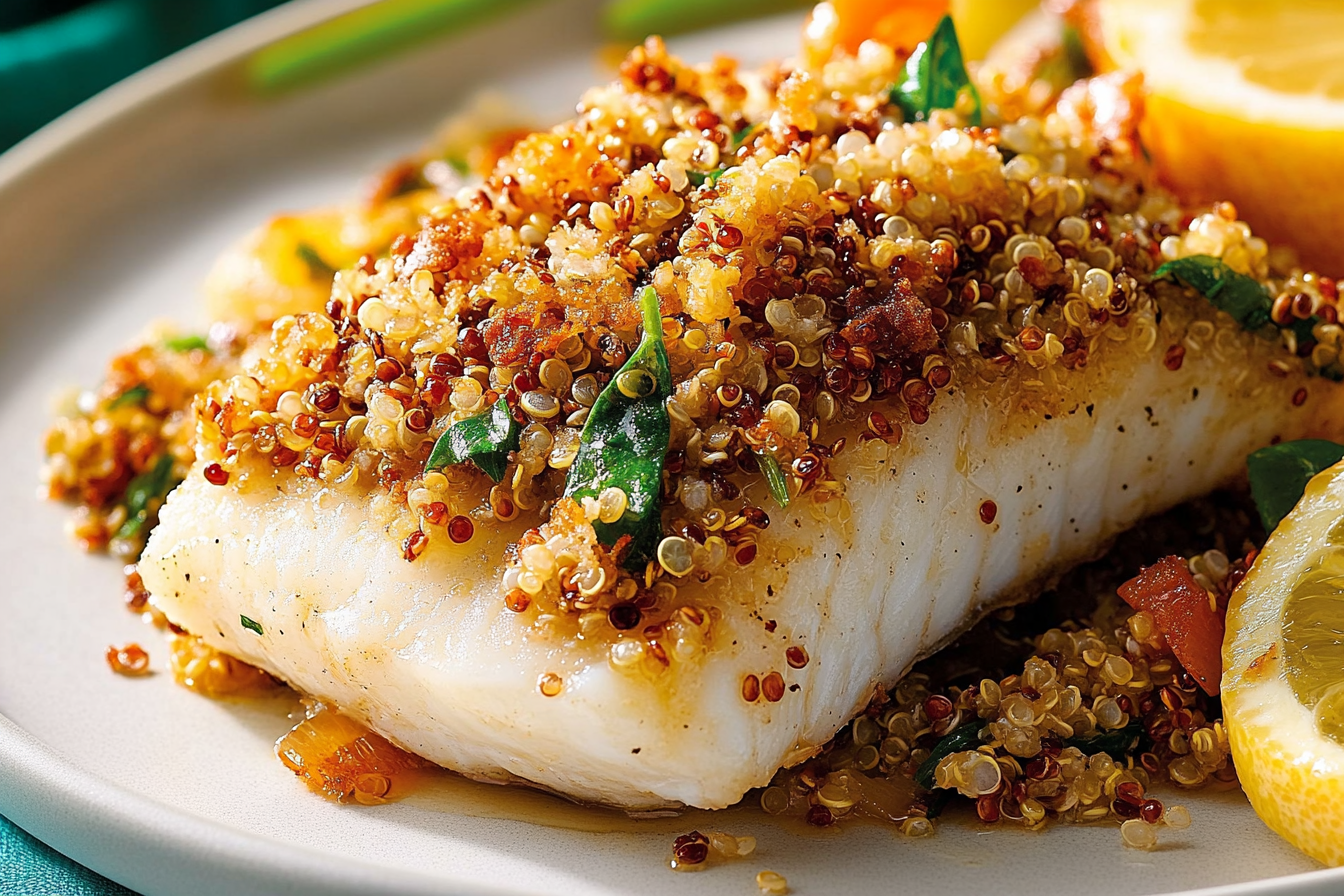 Ryba w panierce z quinoa