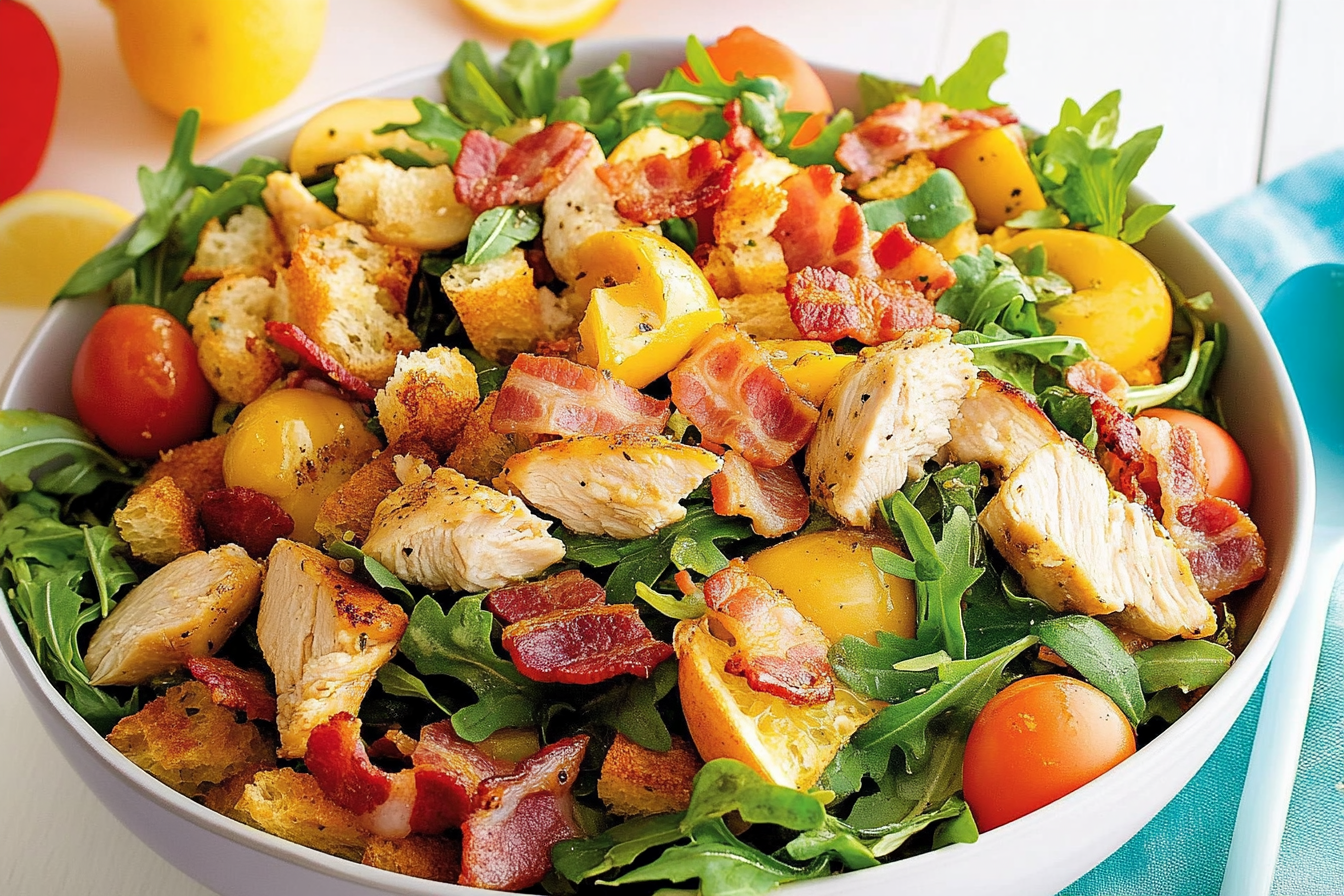 Sałatka Panzanella z kurczakiem
