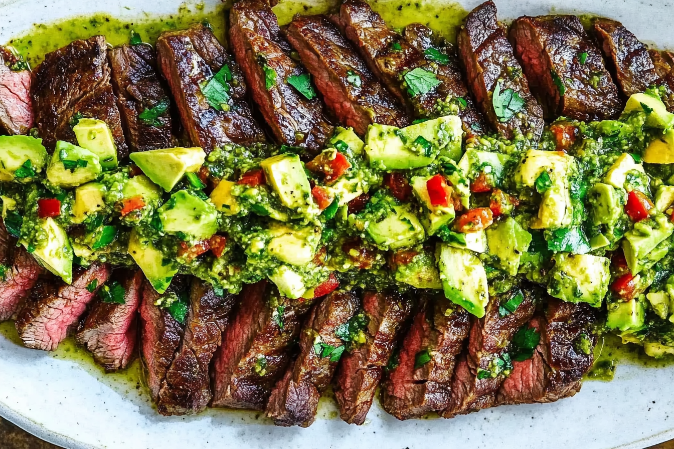 Stek z chimichurri i awokado
