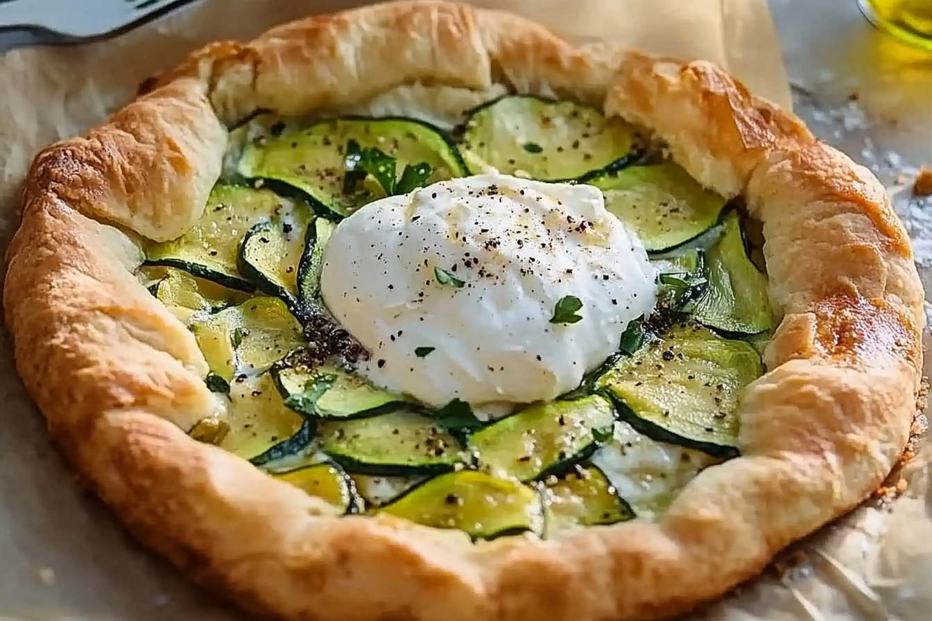 Tarta rustykalna z cukinią i burratą