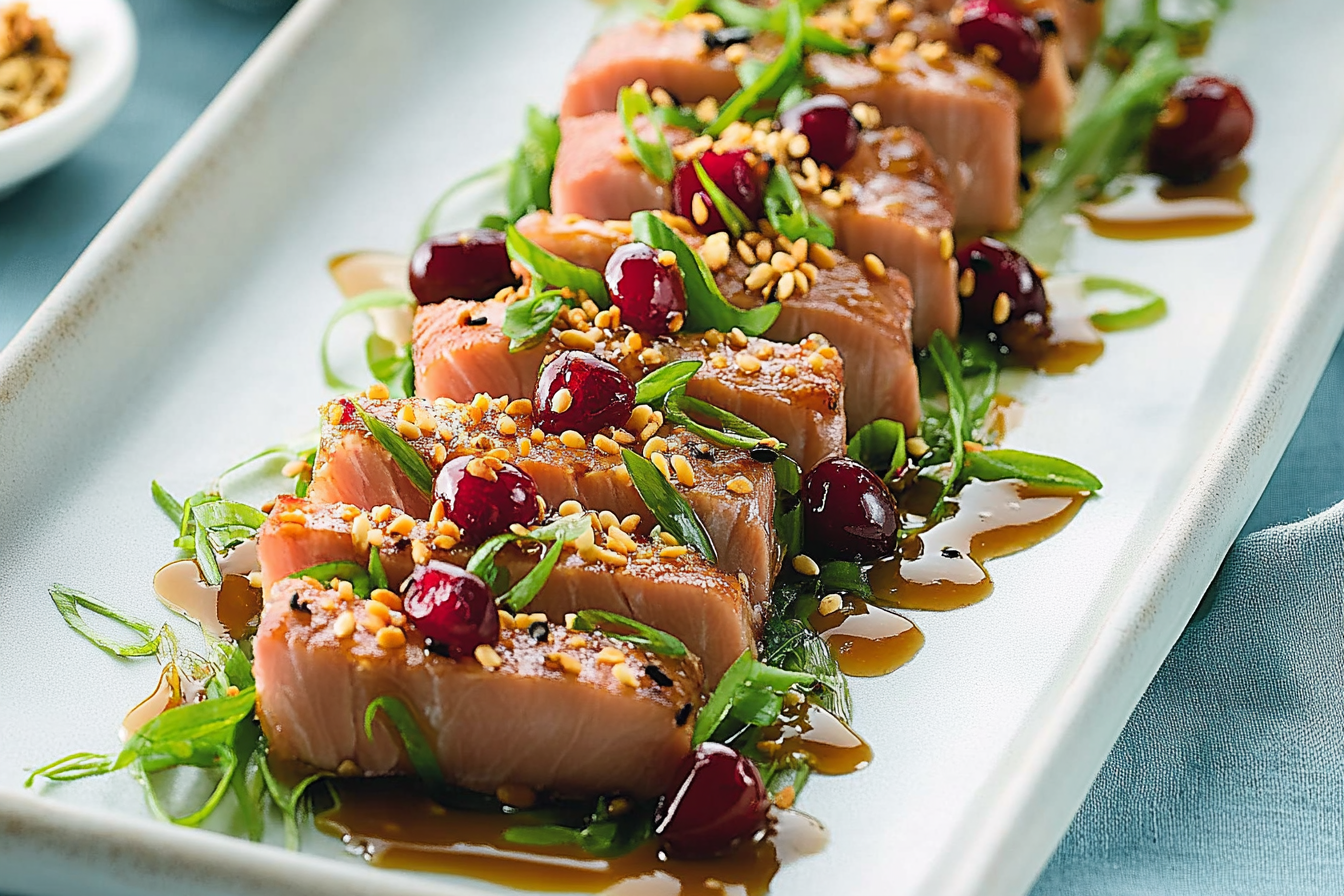 Tataki z tuńczyka z żurawiną