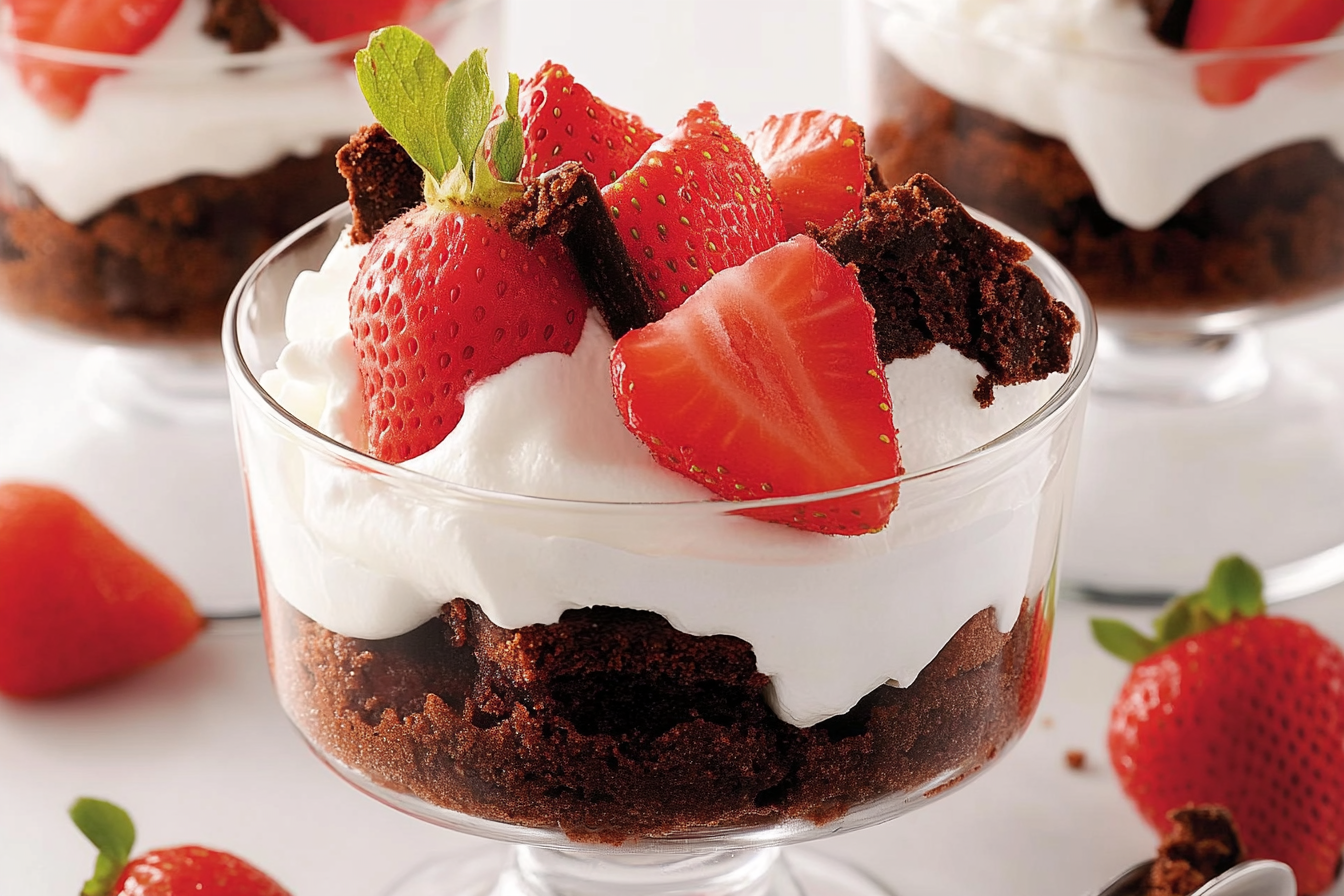 Bagatela z truskawkami i brownie