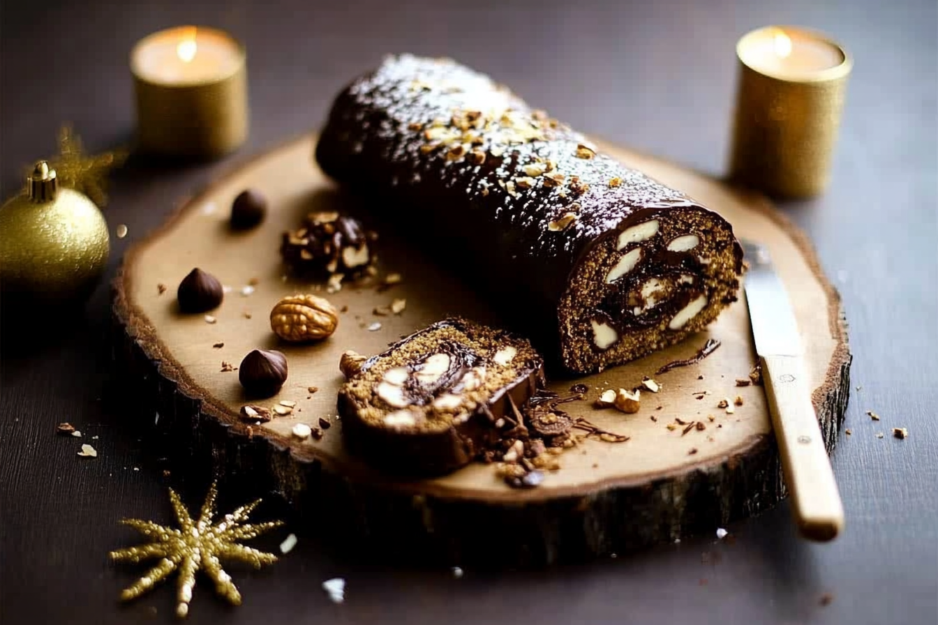 Bûche czekoladowa z hazelnutami