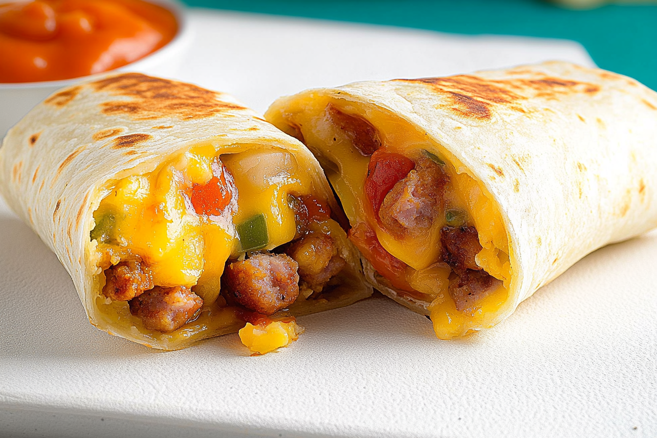 Burrito śniadaniowe z kiełbasą