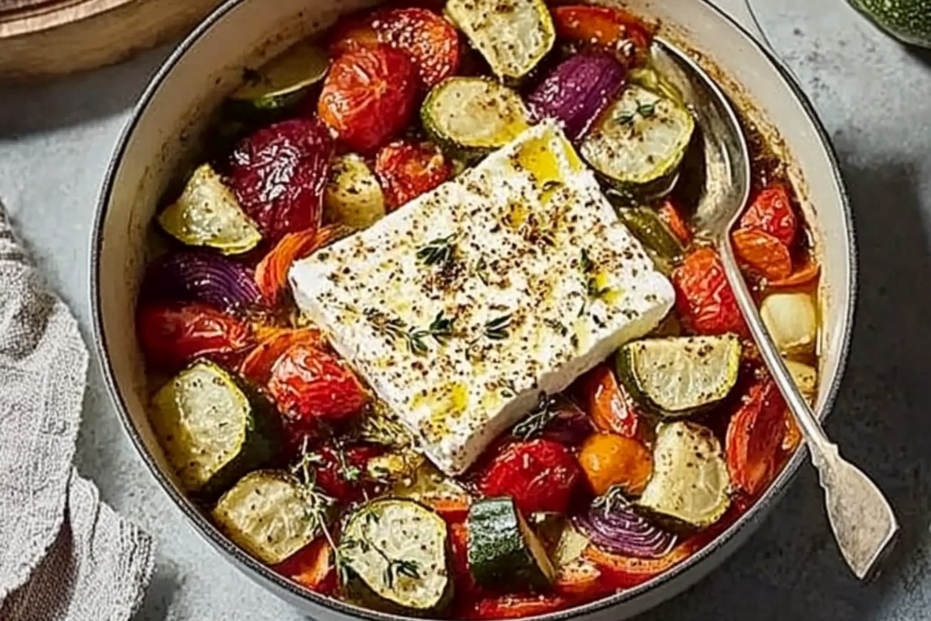 Feta pieczona z warzywami