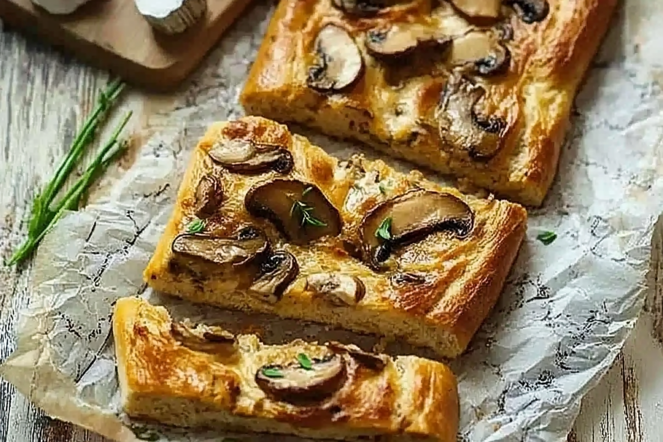 Focaccia z pleurotkami