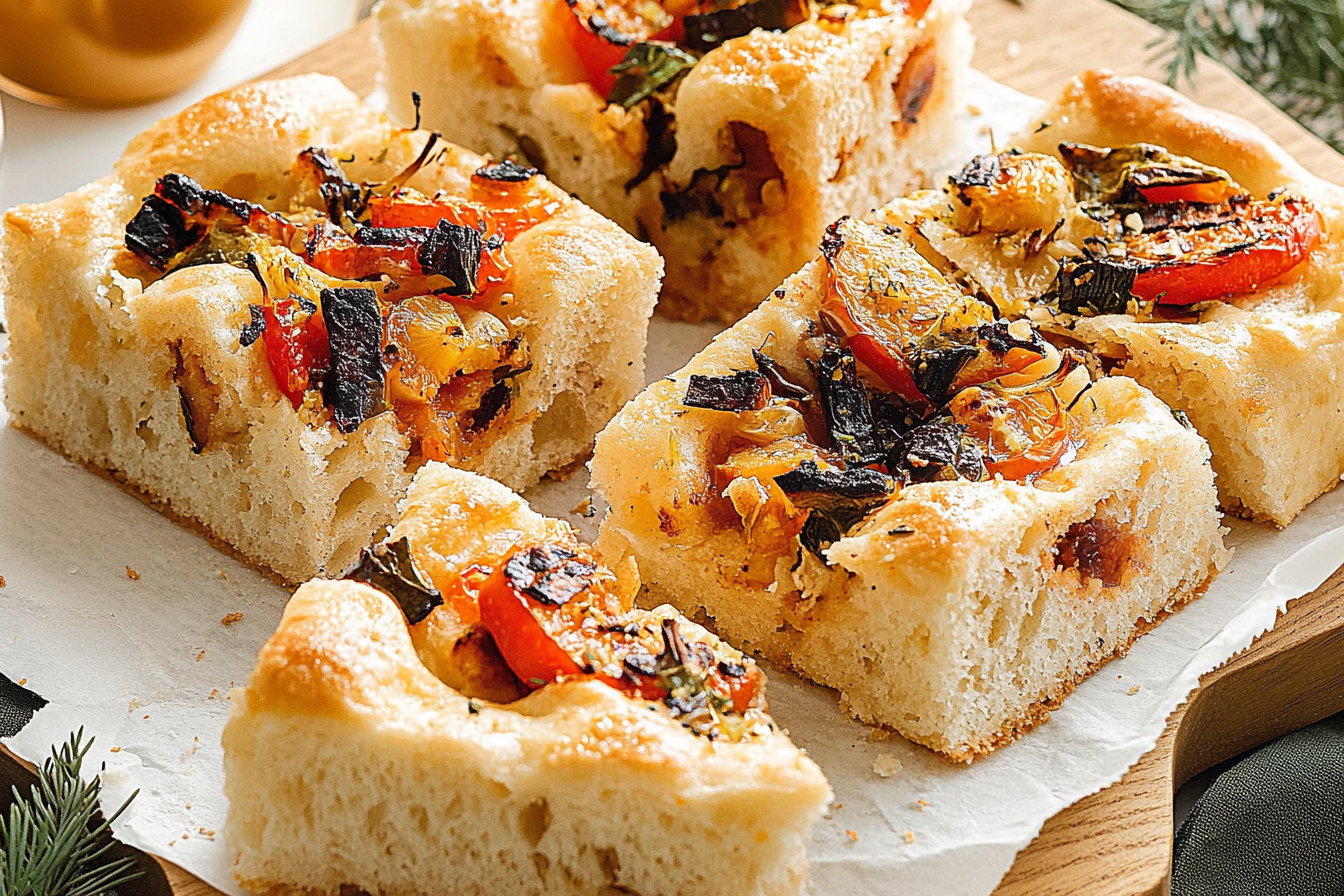 Focaccia z warzywami grillowanymi