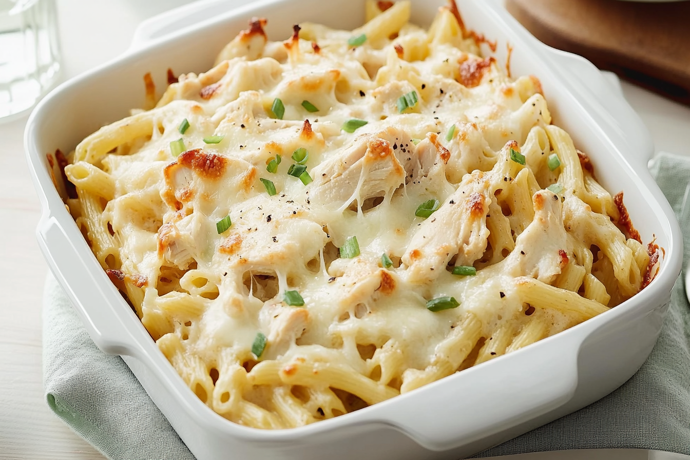 Gratin z makaronem i kurczakiem