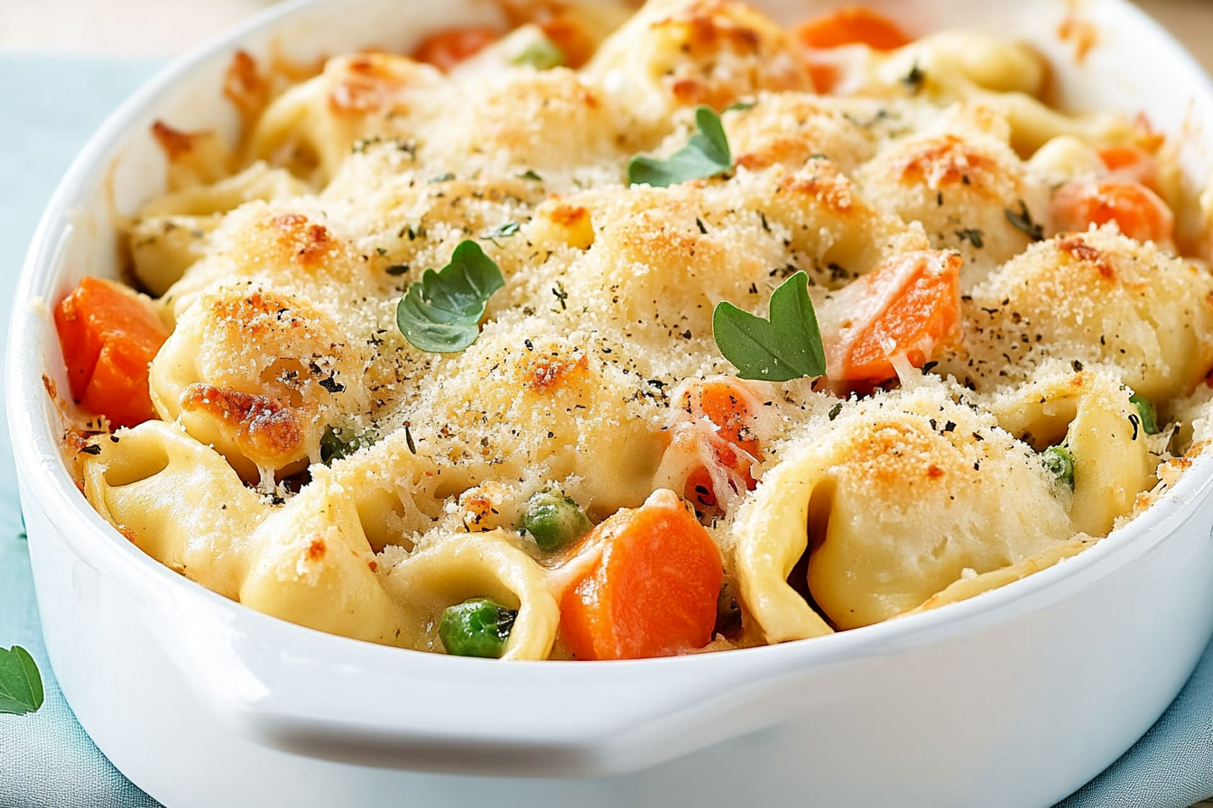 Gratyn z tortellini i warzywami
