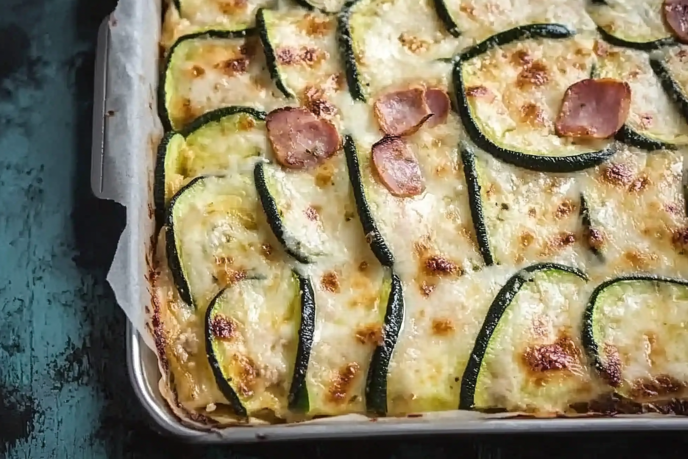 Lasagne z cukinii z szynką