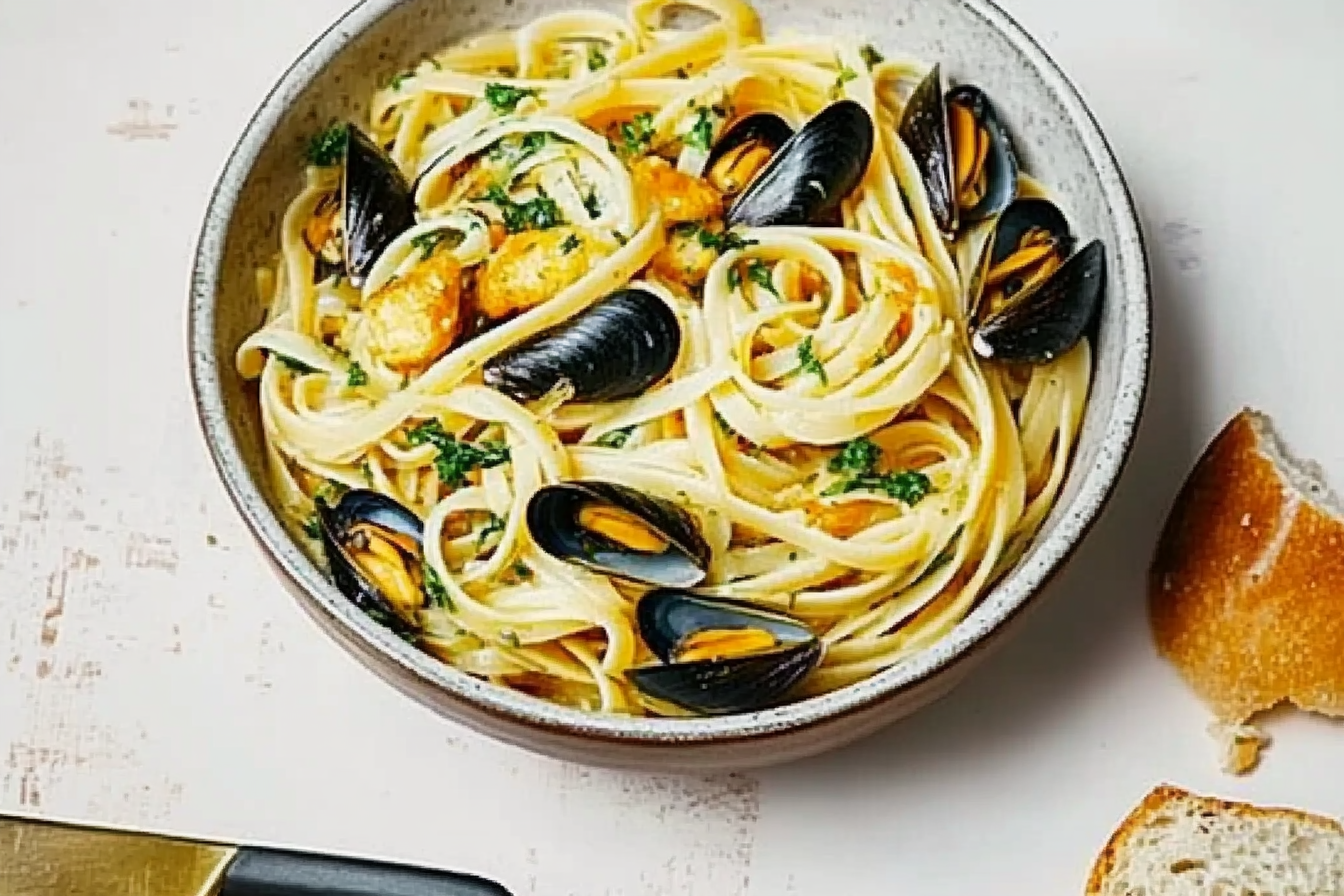 Linguine z małżami po włosku