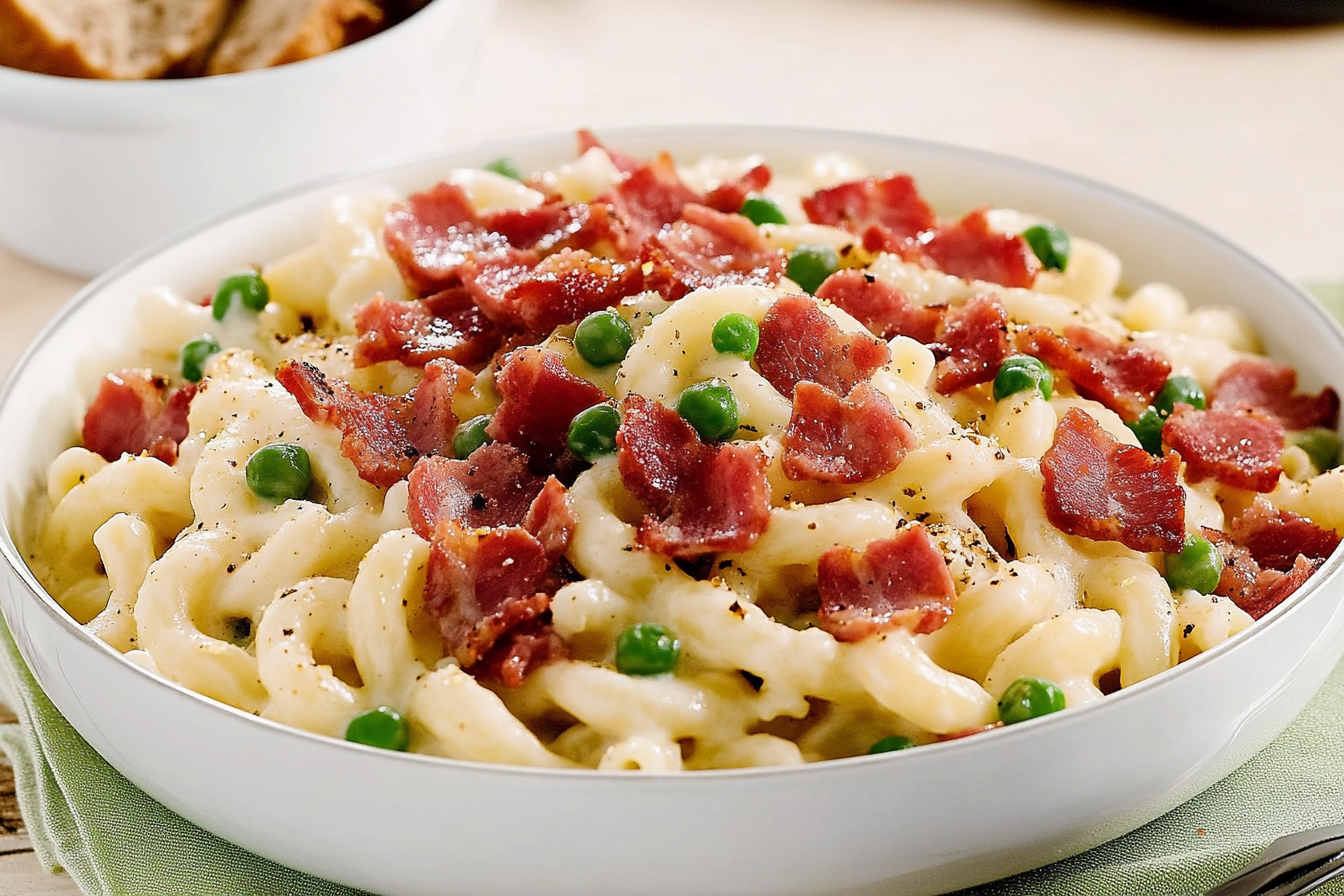 Makaron Alfredo ze smoked meat