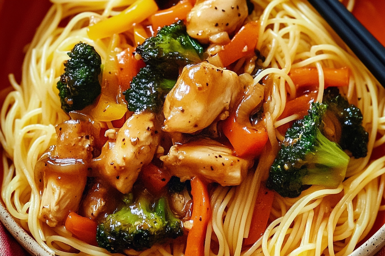 Makaron z warzywami stir-fry