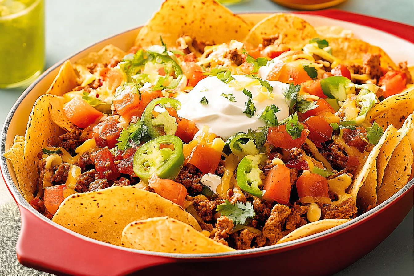 Nachos z wołowiną i warzywami