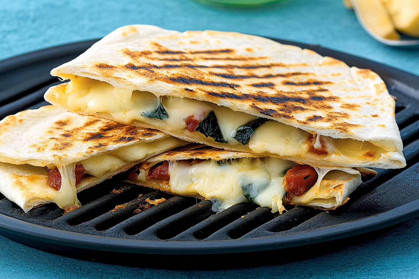 Pita z serem cheddar na grillu