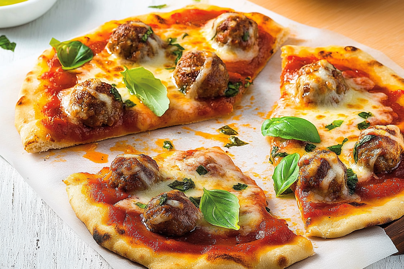 Pizze naan z klopsikami