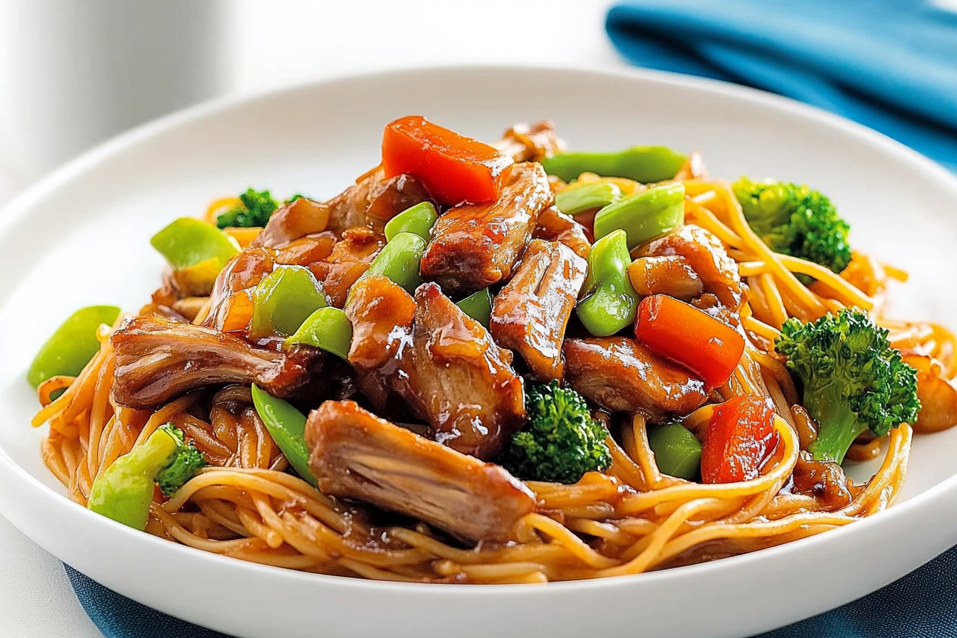 Spaghetti chińskie z żeberkami