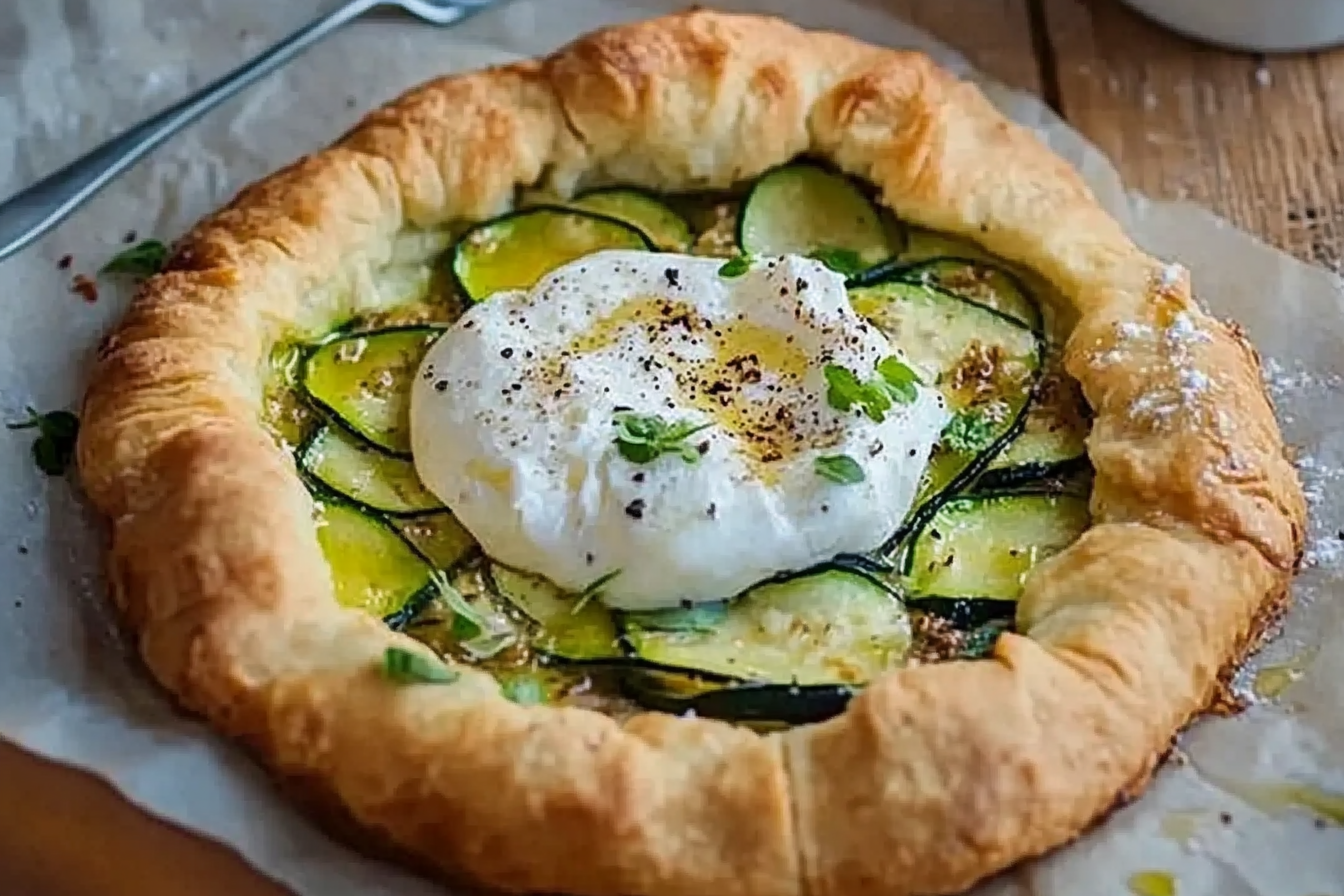 Tarta rustykalna z cukinią i burratą