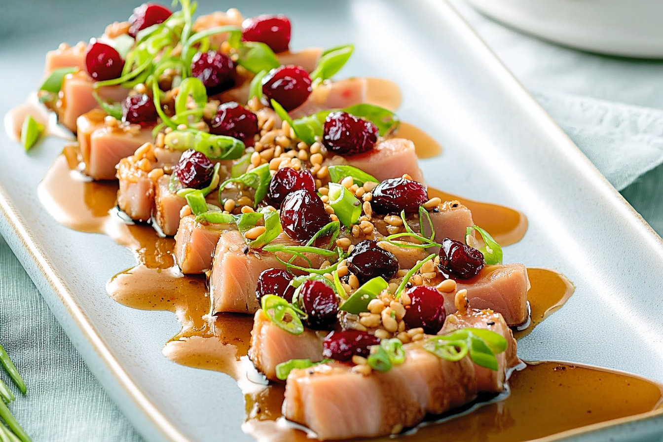 Tataki z tuńczyka z żurawiną