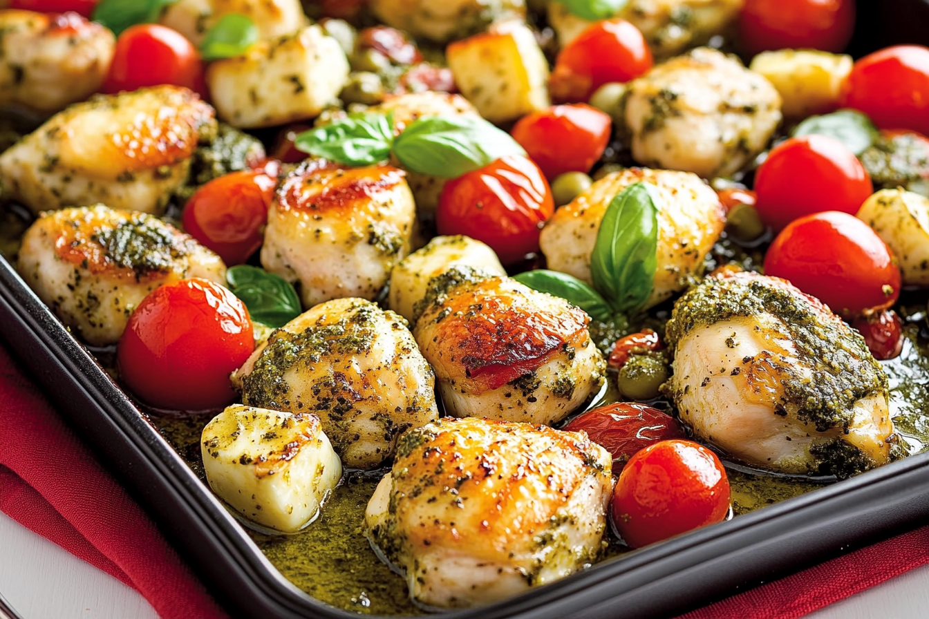 Udka z pesto, pomidorami i halloumi