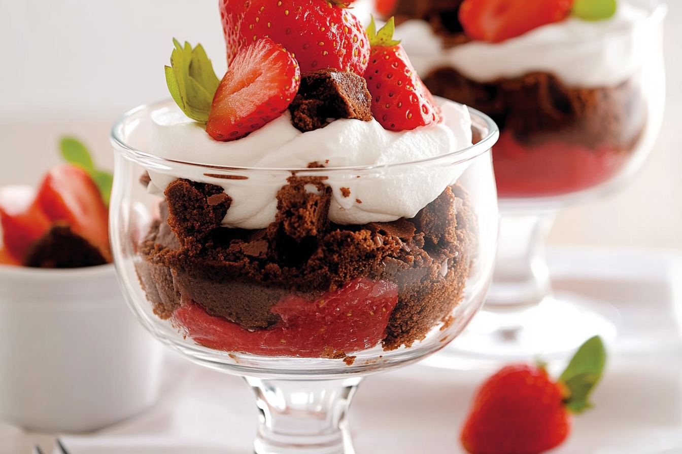 Bagatela z truskawkami i brownie