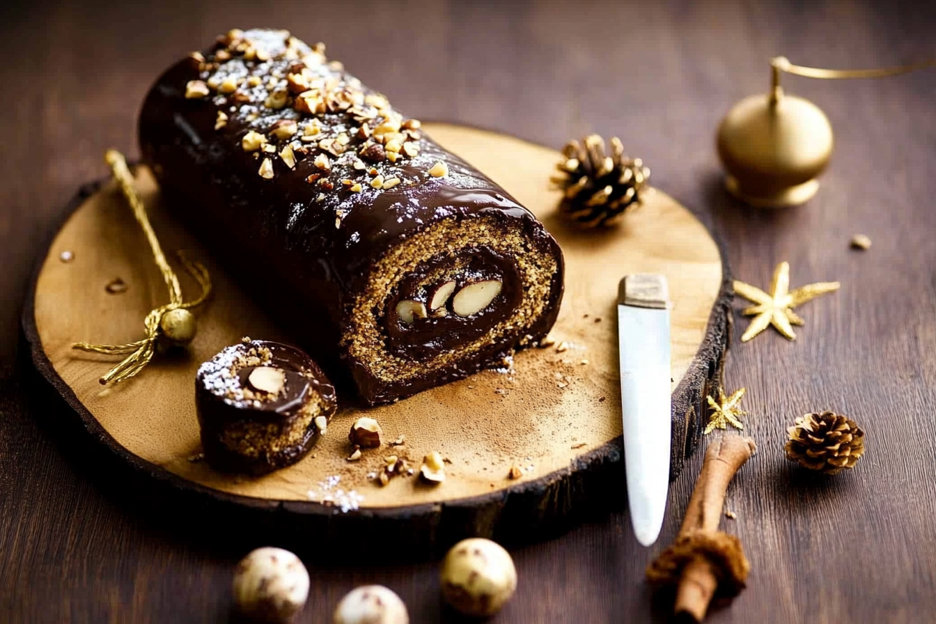 Bûche czekoladowa z hazelnutami
