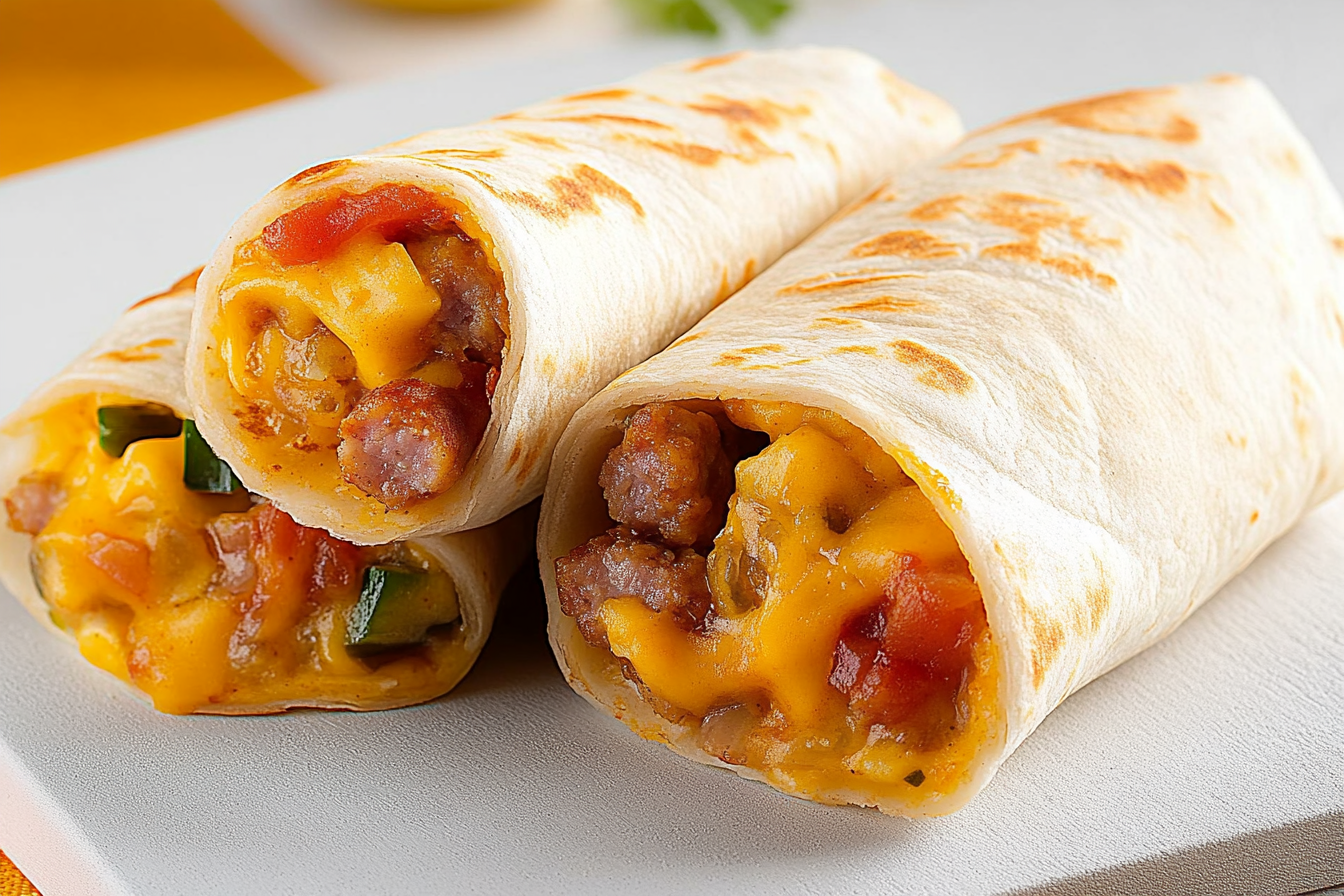 Burrito śniadaniowe z kiełbasą