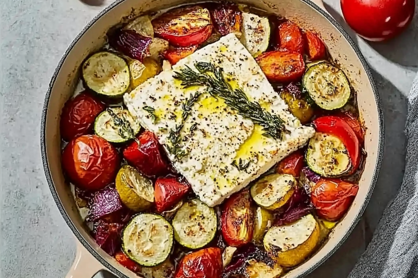 Feta pieczona z warzywami